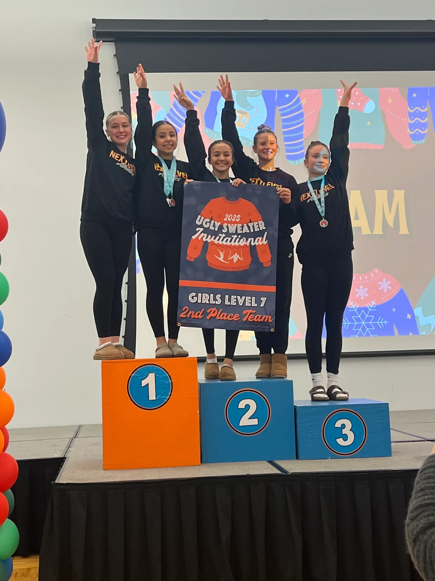 Children ages 3–10 in a recreational gymnastics lesson at Next Level Athletics Quad Cities area facility